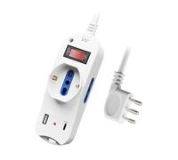 Multipresa da tavolo e muro con 3 Prese (2ITA/Schuko) e 1 porta USB A e 1 porta