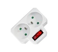 Multipresa doppia 2x16A con interruttore di terra, protezione bambini, 3680W, 230V