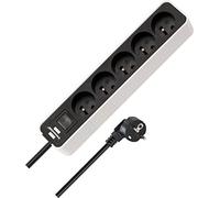 Multipresa ecolor 5 prese bianco/nero 3,00 m h05vv-f 3g1,5