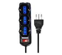 Multipresa Elettrica 9 Posti, Cavo 1,5M, Ciabatta Spina 10A con Interruttore, Max 2500W 250V, Nero
