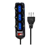 Multipresa Elettrica 9 Posti, Cavo 3M, Ciabatta Spina 10A con Interruttore, Max 2500W 250V, Nero
