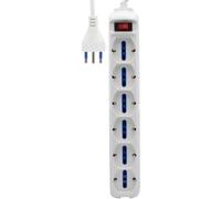 Brennenstuhl 1155409 Multipresa, Serie Eco-Line, 6 Prese Italiane 10/16A+Schuko, Interruttore Luminoso, Colore Bianco, 5 X 9 X 39 Cm