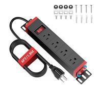 Multipresa elettrica da 10 pollici per montaggio su rack, PDU, 4 uscite con protezione da sovratensioni e interruttore on/off, presa multipla 1U con