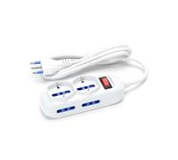 Multipresa elettrica multifunzione a 6 posizioni, 250V/3680W, cavo da 1,5m, colore bianco Energia a tutte le distanze: le prese multiple hanno 6 prese di corrente CA con messa a terra in modo che l'el