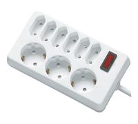 REV Presa da tavolo 9-fold bianco 1,4 m con Interruttore [00250101]