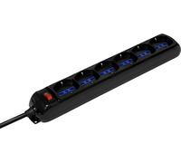 Multipresa Elettrica Salvaspazio BRENNENSTUHL Eco-Line 1155429 - Ciabatta con Interruttore e 6 Prese Universali (IT10/16A - DE 16A) da Scrivania per la Casa o l'Ufficio - Cavo da 1,4 m