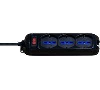 Multipresa Elettrica Salvaspazio BRENNENSTUHL Eco-Line 1155509 - Ciabatta con Interruttore e 3 Prese Universali (IT10/16A - DE 16A) da Scrivania per la Casa o l'Ufficio - Cavo da 1,4 m