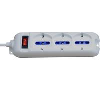 Multipresa Elettrica Salvaspazio BRENNENSTUHL Eco-Line 1155529 - Ciabatta con Interruttore e 3 Prese Universali (IT10/16A - DE 16A) da Scrivania per la Casa o l'Ufficio - Cavo da 1,4 m, Bianco