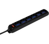 Multipresa Elettrica Salvaspazio Eco Line 1155429 Ciabatta con Interruttore e 6