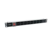 Multipresa Equip 333310 8 prese con interruttore cavo 1,8 m alluminio nero
