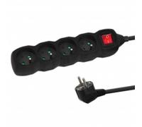 Multipresa Esperanza ELK213K 4 prese tipo E interruttore protezione bambini 3 m nera