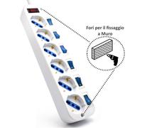 Ewent EW3932-3M protezione da sovraccarico Bianco 6 presa(e) AC