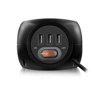 Multipresa Ewent EW3938 3 prese 3 USB-A protezione bambino interruttore 1,5 m nera