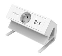 Fellowes Tisch-Steckdosenleiste Power Desk, Typ F, wei? - f?r den Markt: D / NL / A / L - 1 St?ck (100137173)