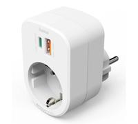 Hama Spina multipla 3 pezzi per presa, 1 USB-C PD, 1 USB-A, 1 contatto di protezione, 30 W