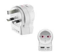 Multipresa Hama Adattatore EU a UK 2 porte USB-A USB-C 20W bianco