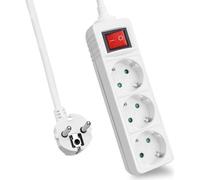 Multipresa Helos CLASSIC, a 3 vie, bianca, 5,0 m, con interruttore