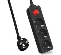 Multipresa Helos CLASSIC, a 3 vie, nera, 5,0 m, con interruttore NEW