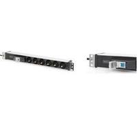 MULTIPRESA IN ALLUMINIO 19" CON 6 PRESE E SPINA SCHUKO 1U CON PROTEZIONE CONTRO SOVRACCARICHI DIGITUS NEW