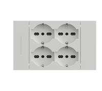 Multipresa incasso 4 prese P40 Con interruttore/Deviatore 149x93 Electraline 221