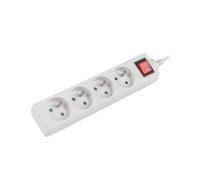LANBERG 1.5M White LANTERGE Curve 4X 230V PL with Circuit Breaker, Full Copper