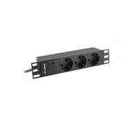 Multipresa Lanberg PDU-03F-0200-IEC-BK 3 prese Schuko protezione rack 1U alluminio