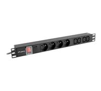 Multipresa Lanberg PDU-04E04I-0200-BK 4 prese IEC C13 protezione rack 1U