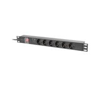 Multipresa Lanberg PDU-06F-0200-BK 6 prese protezione interruttore rack 1U alluminio