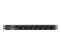 Multipresa Lanberg PDU-07F-0200-BK 7 prese tipo F protezione rack 1U interruttore