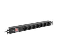 Lanberg PDU-07F-0200-IEC-BK 1U Orizzontale Nero 7 presa(e) AC Tipo F