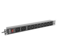 Multipresa Lanberg PDU-02I1908I-0200-C20-BK 10 prese C13 protezione rack 1U