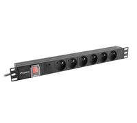 PDU-06E-0200-BK-BK Presa elettrica: Prese di sicurezza: 6 230VAC 16A nero 2 m