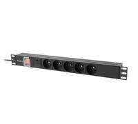 Multipresa Lanberg Rack PDU da 19" 1U 16A con 5 prese PL da 230V e cavo da 2 m,