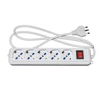 Multipresa link 5 posti universali ita/schuko 10/16 a - spina 16 a con interruttore, bianca lkmp05