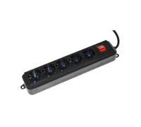Multipresa link 5 posti universali ita/schuko 10/16 a - spina 16 a con interruttore, nera lkmp05n