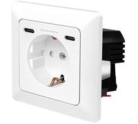 Multipresa LogiLink 1 presa 2 porte USB-C 25W PD ricarica rapida bianca