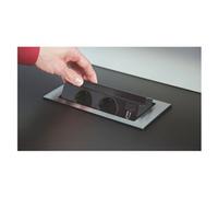 Multipresa mobile da incasso a scomparsa BACKFLIP Inox satinato e Nero 159271000200