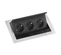 Multipresa mobile da incasso a scomparsa FLIPTOP Inox satinato e Nero 159370024900