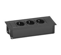 Schulte Incasso Multipresa EVOLINE Frame-Dock 3 X Presa Schuko, 1 pezzi, nero, 159610019500