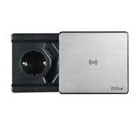 Multipresa mobile da incasso a scomparsa SQUARE 80 Inox satinato e Nero 159270003600