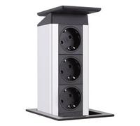 Multipresa mobile torretta da incasso a scomparsa PORTPUSH Inox satinato 159311000400