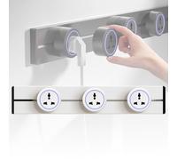 Multipresa, Multipresa A Parete da 8000W, Binario con Prese di Corrente con 2-5 Prese Universali, Prolunga Multipresa, Adatta per Cucina, Soggiorno, Studio, Ufficio(White,50cm)