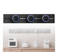 Multipresa, Multipresa A Parete da 8000W, Binario con Prese di Corrente con 2-5 Prese Universali, Prolunga Multipresa, Adatta per Cucina, Soggiorno, Studio, Ufficio(Nero,50cm)