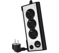 Multipresa Nanocable 10.37.0013-BK 3 prese 2 USB-A USB-C interruttore protezione LED