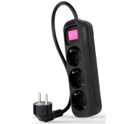 Multipresa Nanocable 10.38.0003-BK 3 prese con interruttore protezione bambini nera