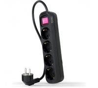 Multipresa Nanocable 4 prese con interruttore protezione infantile cavo 1,4 m nera