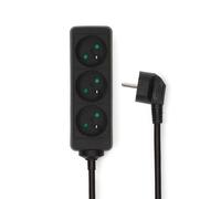 Multipresa Nedis ESOC315E1BK 3 prese con cavo 1,5 m nera