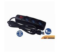 MULTIPRESA NERA CAVO 1,5MT SPINA 16A + 3 USCITE SCHUKO PROTEZIONE BAMBINI 80096N