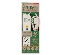 Multipresa OMEGA ECO 3 prese schuko bipasso 2P+T 16A + 2 prese USB-A 5V 3A spina