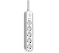 Multipresa PcCom Essential 4 prese 2 USB-C 2 USB-A cavo 2m bianca